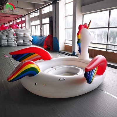 6 Persone Inflatabile Peacock Acqua Monte Mare Lago Piscina Galleggiante Giocattolo Acqua Gigante Unicorn Flamingo Inflatabile Letto Galleggiante Per Festa Acqua