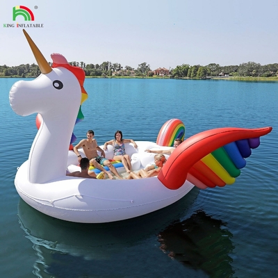 6 Persone Inflatabile Peacock Acqua Monte Mare Lago Piscina Galleggiante Giocattolo Acqua Gigante Unicorn Flamingo Inflatabile Letto Galleggiante Per Festa Acqua
