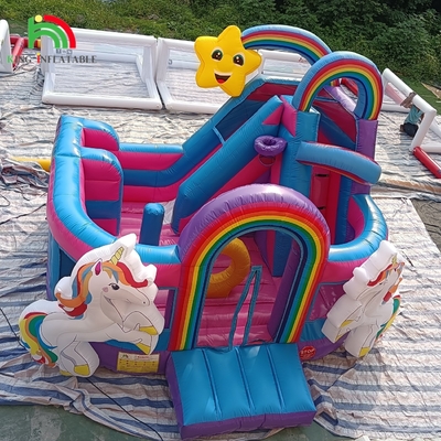 Bouncer gonfiabile Combo Corso di ostacoli Bounce Castello Casa con scivoli Pista di palla Arrampicata Blower ostacolo