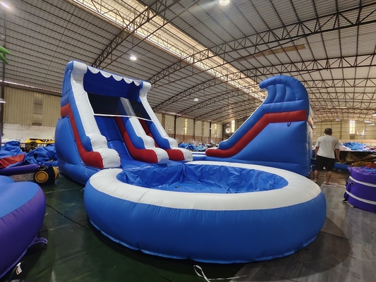 Scivolo commerciale gonfiabile per bambini giochi all'aperto bagnato asciutto scivolo gonfiabile con piscina con acqua