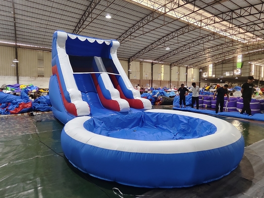 Scivolo commerciale gonfiabile per bambini giochi all'aperto bagnato asciutto scivolo gonfiabile con piscina con acqua