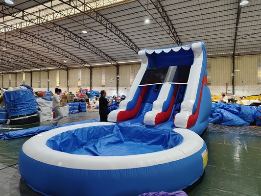 Scivolo commerciale gonfiabile per bambini giochi all'aperto bagnato asciutto scivolo gonfiabile con piscina con acqua