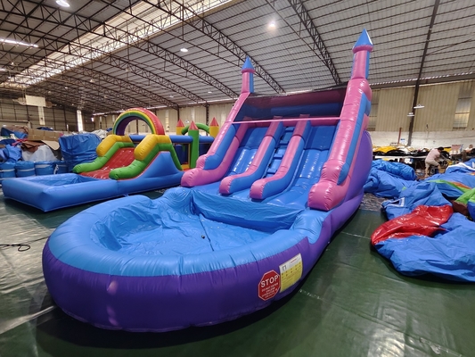 Popolare commercio doppia corsia scivoli gonfiabili con piscina scivoli gonfiabili per bambini e adulti