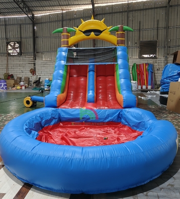 Adulti Bambini scivolo d'acqua di grado commerciale PVC pieno doppia corsia scivolo d'acqua gonfiabile con piscina idraulica
