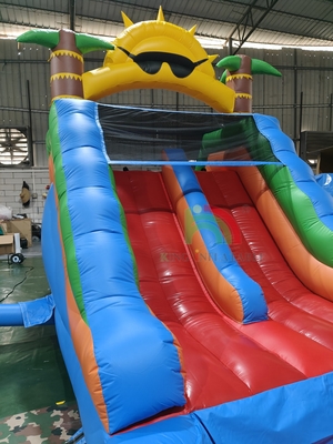 Adulti Bambini scivolo d'acqua di grado commerciale PVC pieno doppia corsia scivolo d'acqua gonfiabile con piscina idraulica