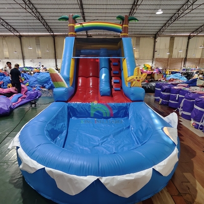 Commerciale PVC gonfiabile scivolo d'acqua combinato con piscina