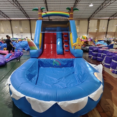 Commerciale PVC gonfiabile scivolo d'acqua combinato con piscina