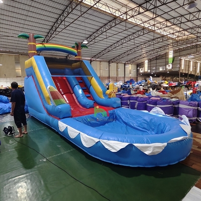 Commerciale PVC gonfiabile scivolo d'acqua combinato con piscina