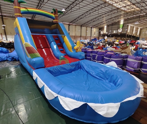 Commerciale PVC gonfiabile scivolo d'acqua combinato con piscina