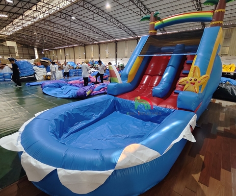 Commerciale PVC gonfiabile scivolo d'acqua combinato con piscina
