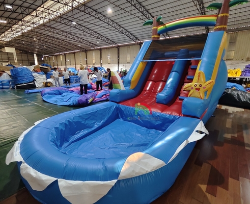 Commerciale PVC gonfiabile scivolo d'acqua combinato con piscina