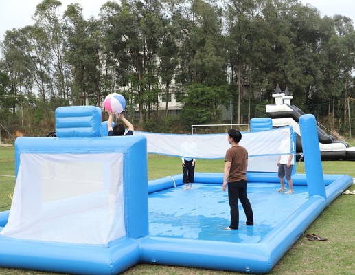Gioco sportivo gonfiabile in PVC Blu Gioco d'acqua gonfiabile pallavolo rete Campo di calcio Campo di calcio Campo di arena Campo di calcio gonfiabile Campo