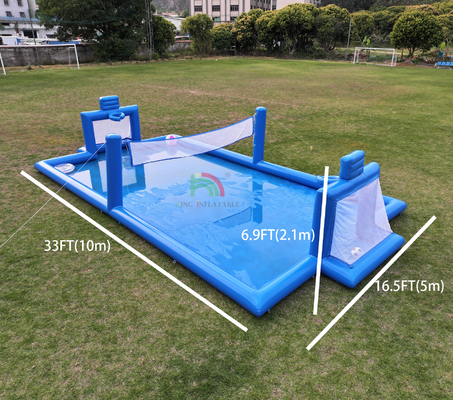 Gioco sportivo gonfiabile in PVC Blu Gioco d'acqua gonfiabile pallavolo rete Campo di calcio Campo di calcio Campo di arena Campo di calcio gonfiabile Campo