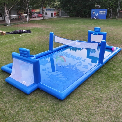 Gioco sportivo gonfiabile in PVC Blu Gioco d'acqua gonfiabile pallavolo rete Campo di calcio Campo di calcio Campo di arena Campo di calcio gonfiabile Campo