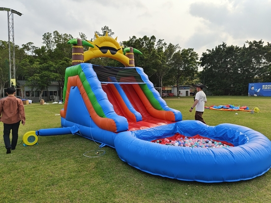 Doppio binario PVC Slide gonfiabile combinato con piscina Slide gonfiabili