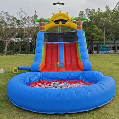 Doppio binario PVC Slide gonfiabile combinato con piscina Slide gonfiabili