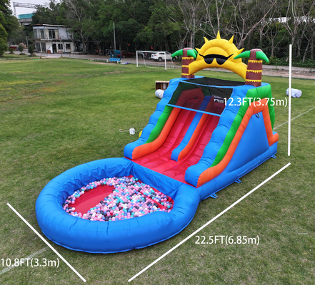 Doppio binario PVC Slide gonfiabile combinato con piscina Slide gonfiabili