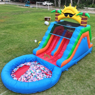 Doppio binario PVC Slide gonfiabile combinato con piscina Slide gonfiabili