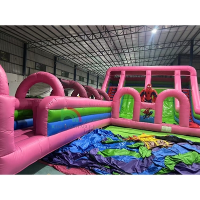 Pvc di qualità commerciale Spider-Man scivolo d'acqua gonfiabile casa di rimbalzo combo corso di ostacoli scivolo gonfiabile scivolo d'acqua