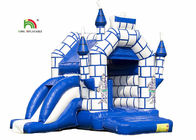 Castello di salto gonfiabile dei bambini della tela cerata del PVC del blu 0.55mm con lo scorrevole