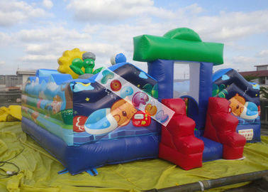 Tela cerata di salto gonfiabile commerciale del PVC del castello 7x7m 0.55mm zoo/del parco di divertimenti
