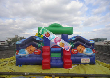Tela cerata di salto gonfiabile commerciale del PVC del castello 7x7m 0.55mm zoo/del parco di divertimenti