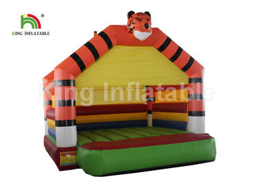 Castello di salto gonfiabile dei buttafuori della tigre arancio della tela cerata del PVC per divertimento all'aperto