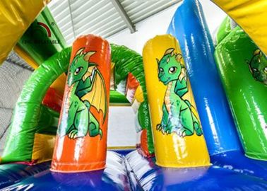 Buttafuori gonfiabili dei bambini combinati/castello di salto drago gonfiabile di verde