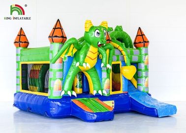 Buttafuori gonfiabili dei bambini combinati/castello di salto drago gonfiabile di verde