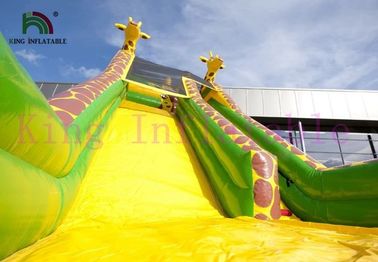 Lo scorrevole asciutto gonfiabile di giallo/verde giraffa del PVC personalizza lo scorrevole per le attività all'aperto