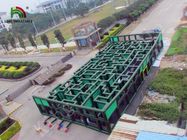 Giochi gonfiabili di sport del PVC di corsa ad ostacoli labirinto gigante gonfiabile verde/blu del laser