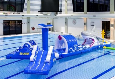 Mini parco blu dell'acqua di esplosione dello squalo/corso gonfiabile di Multiplay per i bambini