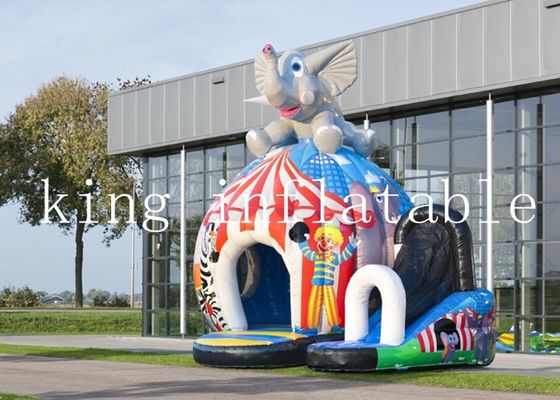 Castelli di salto gonfiabili dell'elefante del circo della tela cerata del PVC di 0.55MM