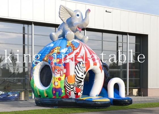 Castelli di salto gonfiabili dell'elefante del circo della tela cerata del PVC di 0.55MM