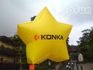 Prodotti gonfiabili di pubblicità di colore pieno, pallone gonfiabile dell'elio della stella brillante con la tela cerata del PVC di 2mm