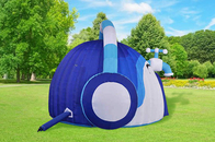 Tenda gonfiabile blu su misura di evento della cupola della cuffia avricolare per l'annuncio pubblicitario