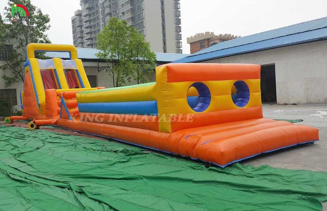 Sport personalizzato Giochi di carnevale gonfiabili Giochi di sfide gonfiabili Corsa di ostacoli con doppia corsia Arrampicata e scivolo