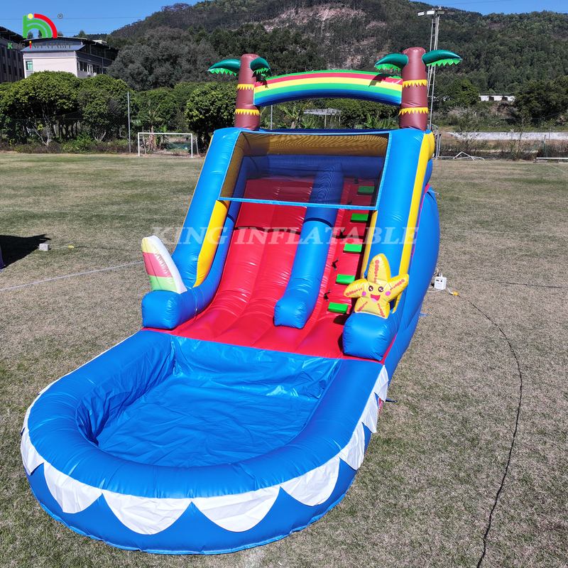 Scivolo d'acqua commerciale PVC scivolo d'acqua gonfiabile per bambini scivolo gonfiabile con piscina scivolo asciutto bagnato adulto