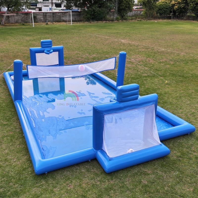 Gioco sportivo gonfiabile in PVC Blu Gioco d'acqua gonfiabile pallavolo rete Campo di calcio Campo di calcio Campo di arena Campo di calcio gonfiabile Campo