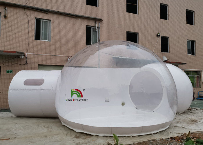 Tenda gonfiabile della bolla dell'hotel trasparente di 5m chiara con il tunnel ed il bagno