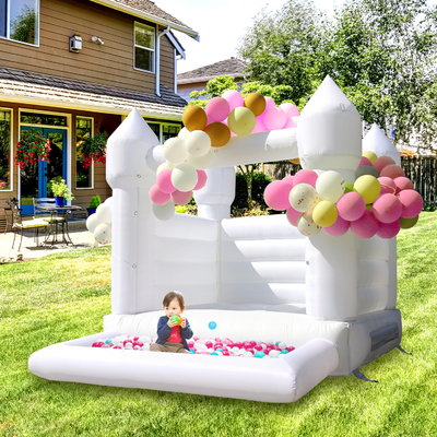 Noleggio di partito commerciale Bouncer gonfiabile castello Jumper Bounce House White Bouncy castello con piscina