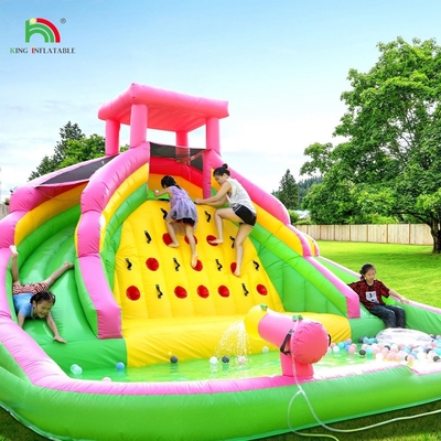 Scivoli d'acqua gonfiabili commerciali con piscina Scivoli d'acqua gonfiabili a doppia corsia per bambini e adulti