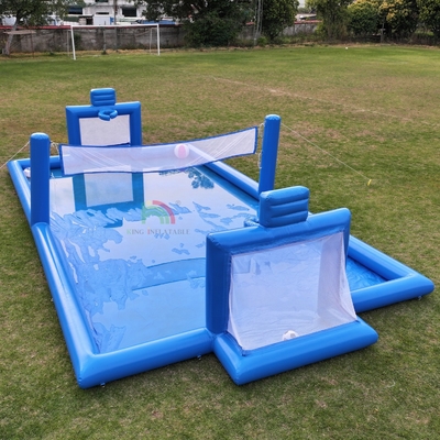 Gioco sportivo gonfiabile in PVC Blu Gioco d'acqua gonfiabile pallavolo rete Campo di calcio Campo di calcio Campo di arena Campo di calcio gonfiabile Campo
